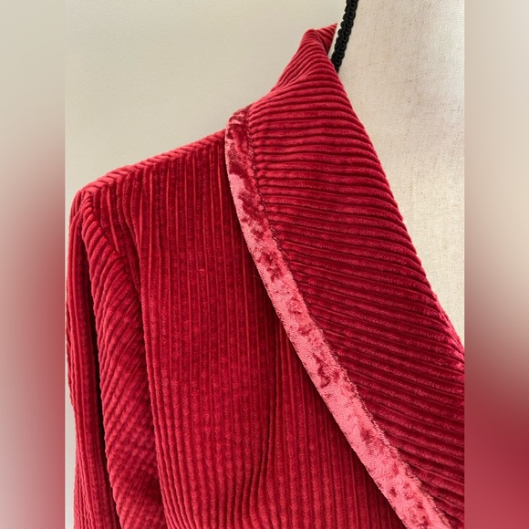 J. Jill Red Corduroy Jacket with Velvet Trim | Women's Sz LP - Picture 5 of 12